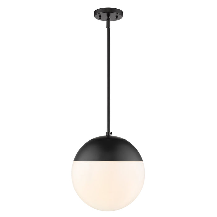 Golden 3218-L BLK-BLK One Light Pendant, Matte Black