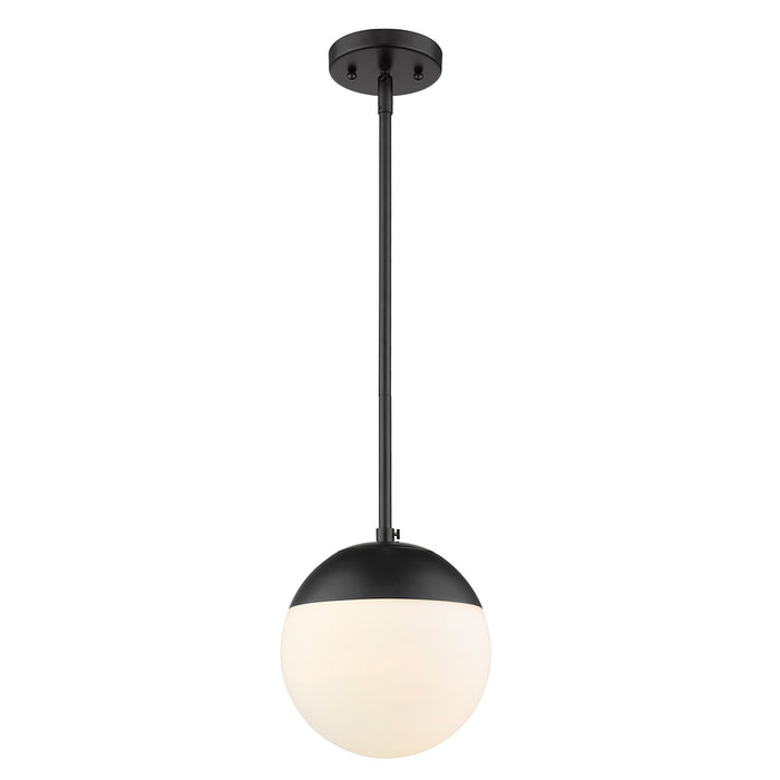 Golden 3218-S BLK-BLK One Light Pendant, Matte Black