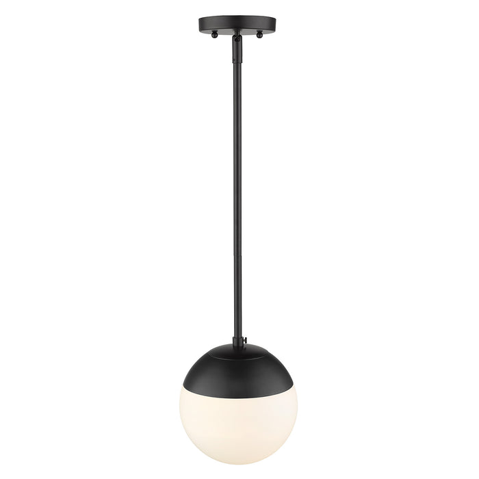 Golden 3218-S BLK-BLK One Light Pendant, Matte Black