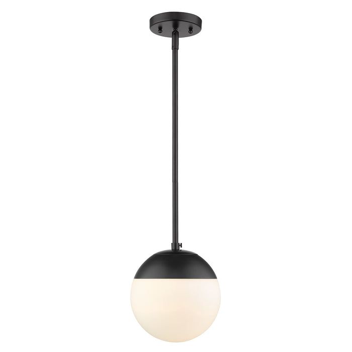 Golden 3218-S BLK-BLK One Light Pendant, Matte Black