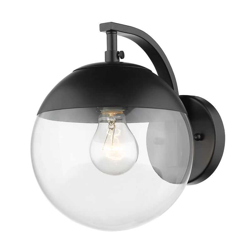 Golden 3219-1W BLK-BLK One Light Wall Sconce, Matte Black