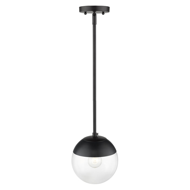 Golden 3219-S BLK-BLK One Light Pendant, Matte Black