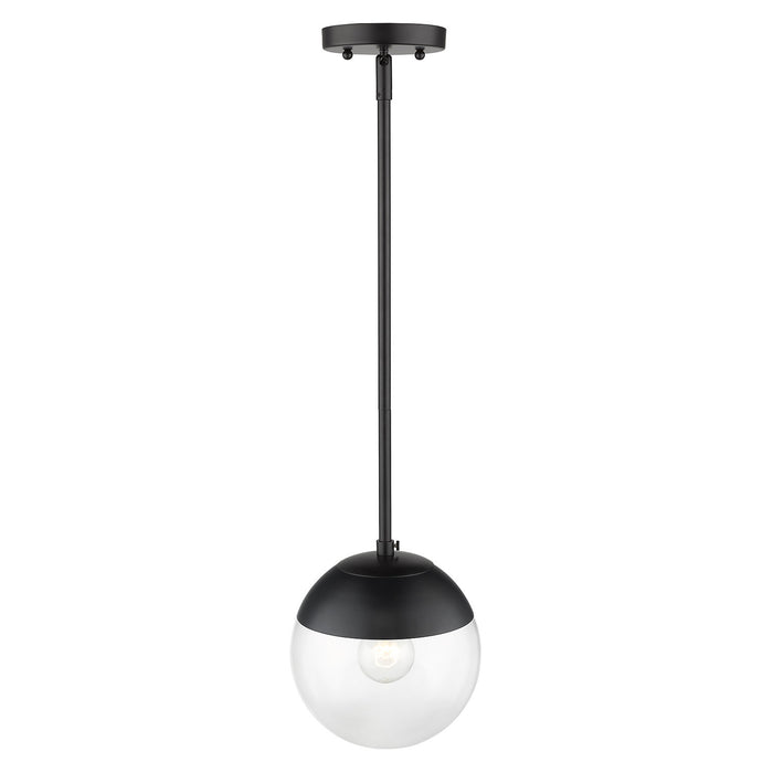 Golden 3219-S BLK-BLK One Light Pendant, Matte Black