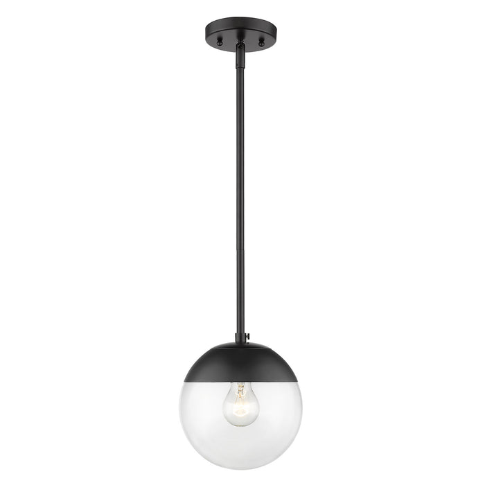 Golden 3219-S BLK-BLK One Light Pendant, Matte Black