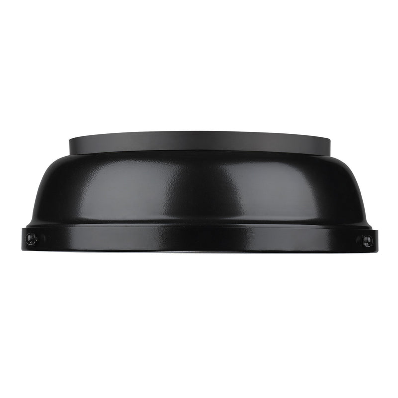 Golden 3602-14 BLK-BK Two Light Flush Mount, Matte Black