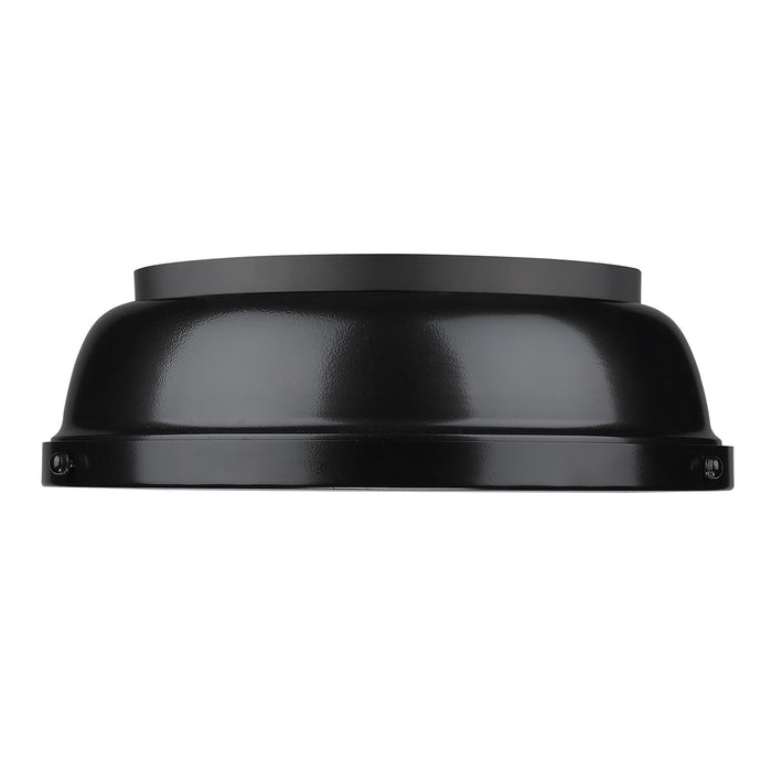 Golden 3602-14 BLK-BK Two Light Flush Mount, Matte Black