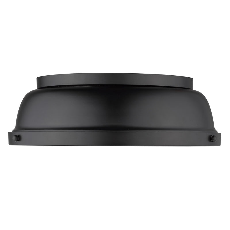Golden 3602-14 BLK-BLK Two Light Flush Mount, Matte Black