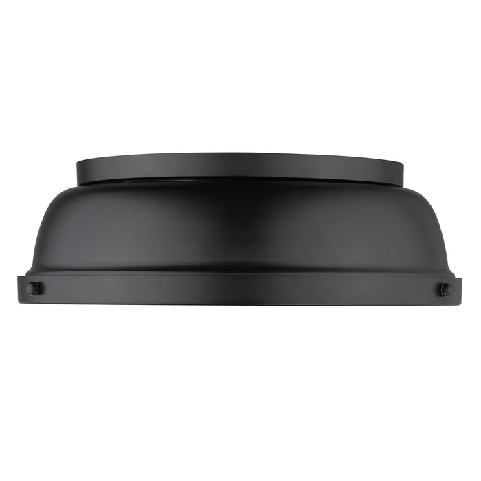 Golden 3602-14 BLK-BLK Two Light Flush Mount, Matte Black