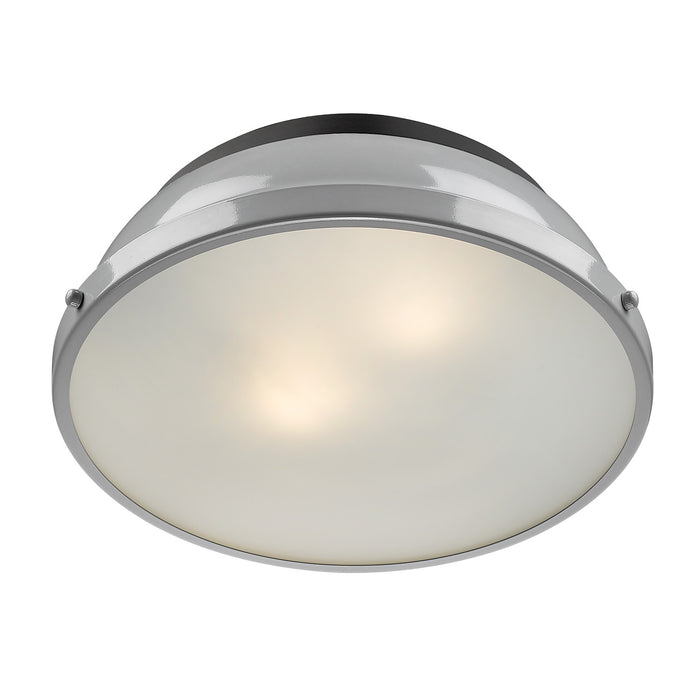 Golden 3602-14 BLK-GY Two Light Flush Mount, Matte Black