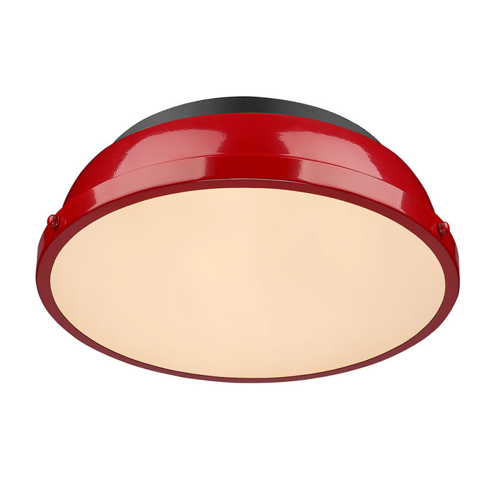 Golden 3602-14 BLK-RD Two Light Flush Mount, Matte Black