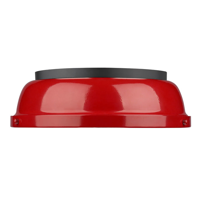 Golden 3602-14 BLK-RD Two Light Flush Mount, Matte Black