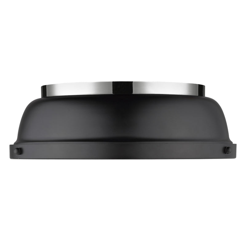 Golden 3602-14 CH-BLK Two Light Flush Mount, Chrome