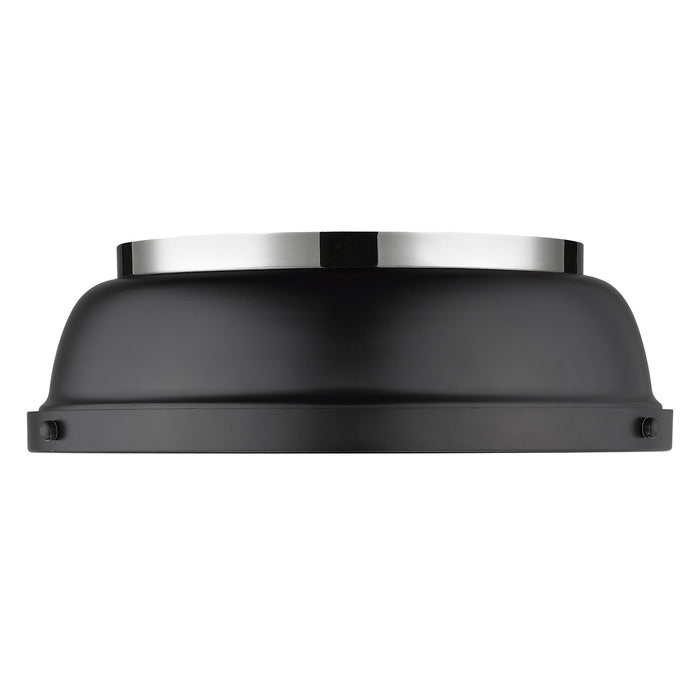 Golden 3602-14 CH-BLK Two Light Flush Mount, Chrome