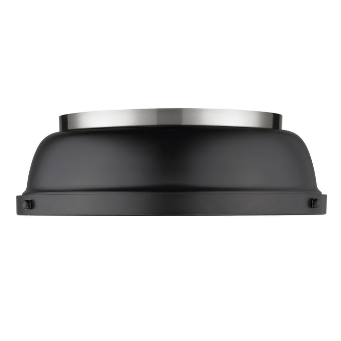 Golden 3602-14 PW-BLK Two Light Flush Mount, Pewter