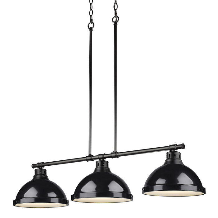 Golden 3602-3LP BLK-BK Three Light Linear Pendant, Matte Black