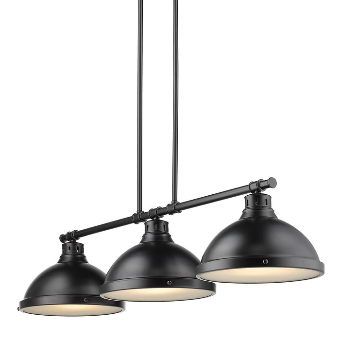 Golden 3602-3LP BLK-BLK Three Light Linear Pendant, Matte Black