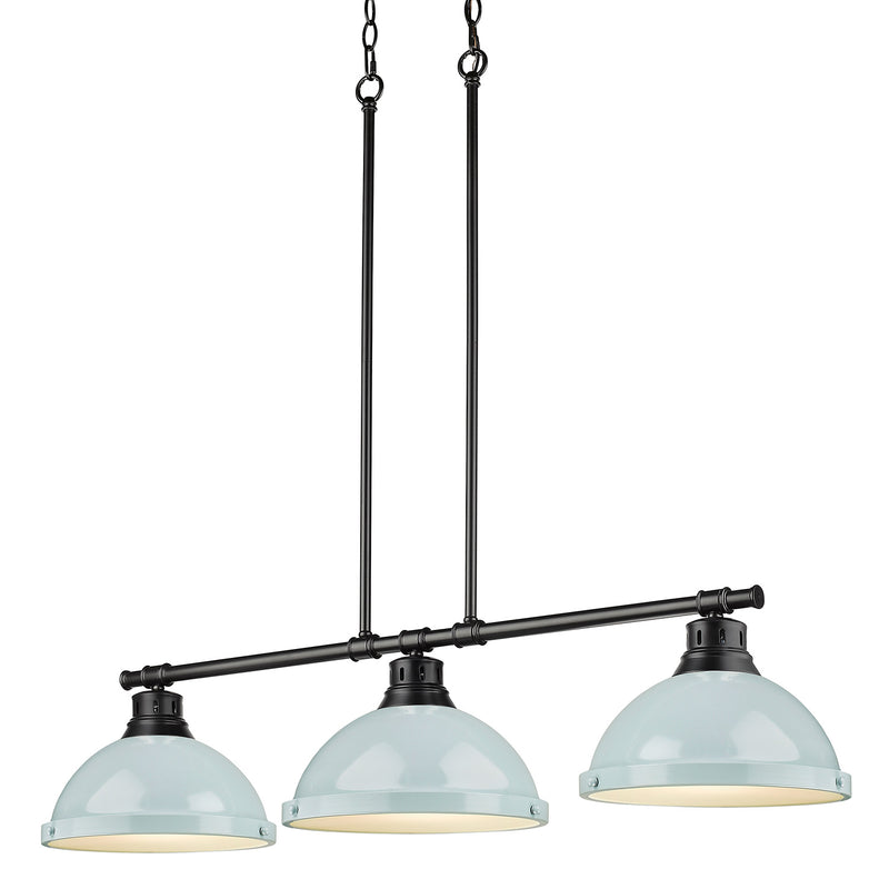 Golden 3602-3LP BLK-SF Three Light Linear Pendant, Matte Black