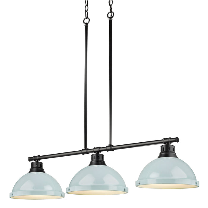 Golden 3602-3LP BLK-SF Three Light Linear Pendant, Matte Black