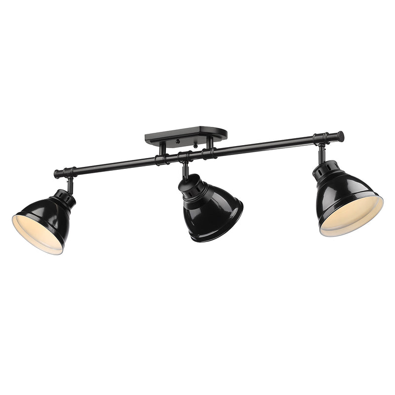 Golden 3602-3SF BLK-BK Three Light Semi-Flush Mount, Matte Black