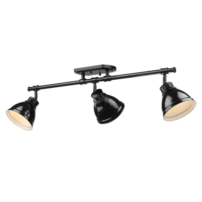 Golden 3602-3SF BLK-BK Three Light Semi-Flush Mount, Matte Black