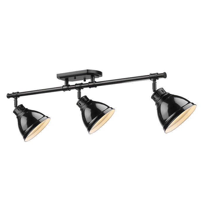 Golden 3602-3SF BLK-BK Three Light Semi-Flush Mount, Matte Black