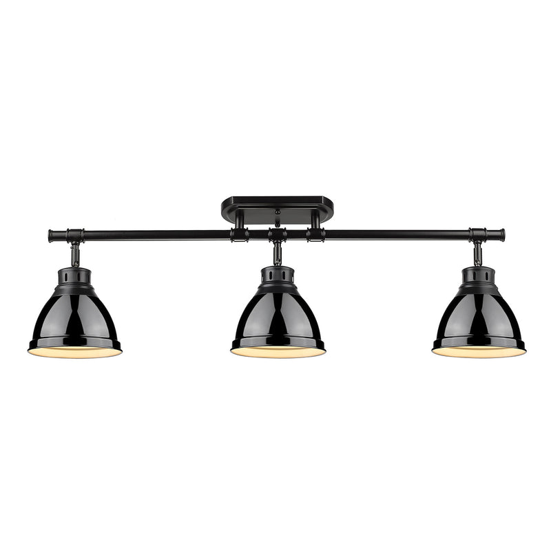 Golden 3602-3SF BLK-BK Three Light Semi-Flush Mount, Matte Black