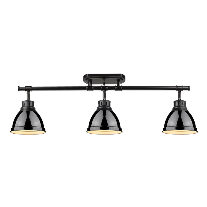 Golden 3602-3SF BLK-BK Three Light Semi-Flush Mount, Matte Black