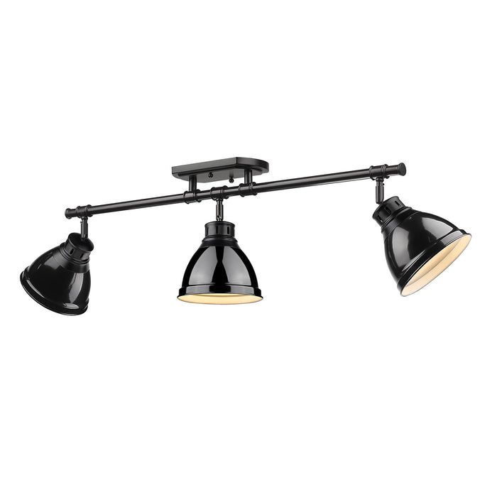 Golden 3602-3SF BLK-BK Three Light Semi-Flush Mount, Matte Black