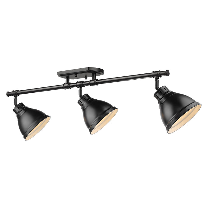 Golden 3602-3SF BLK-BLK Three Light Semi-Flush Mount, Matte Black
