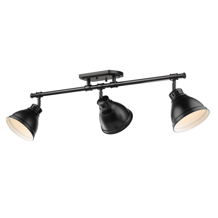 Golden 3602-3SF BLK-BLK Three Light Semi-Flush Mount, Matte Black