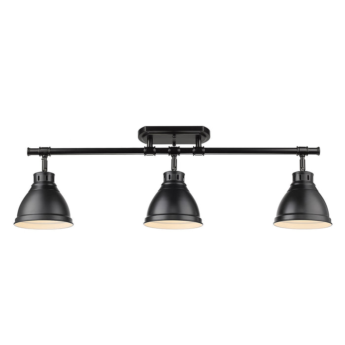 Golden 3602-3SF BLK-BLK Three Light Semi-Flush Mount, Matte Black