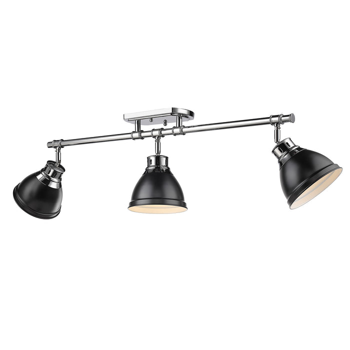 Golden 3602-3SF CH-BLK Three Light Semi-Flush Mount, Chrome