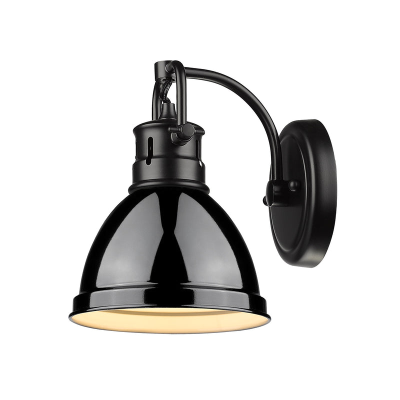 Golden 3602-BA1 BLK-BK One Light Bath Vanity, Matte Black