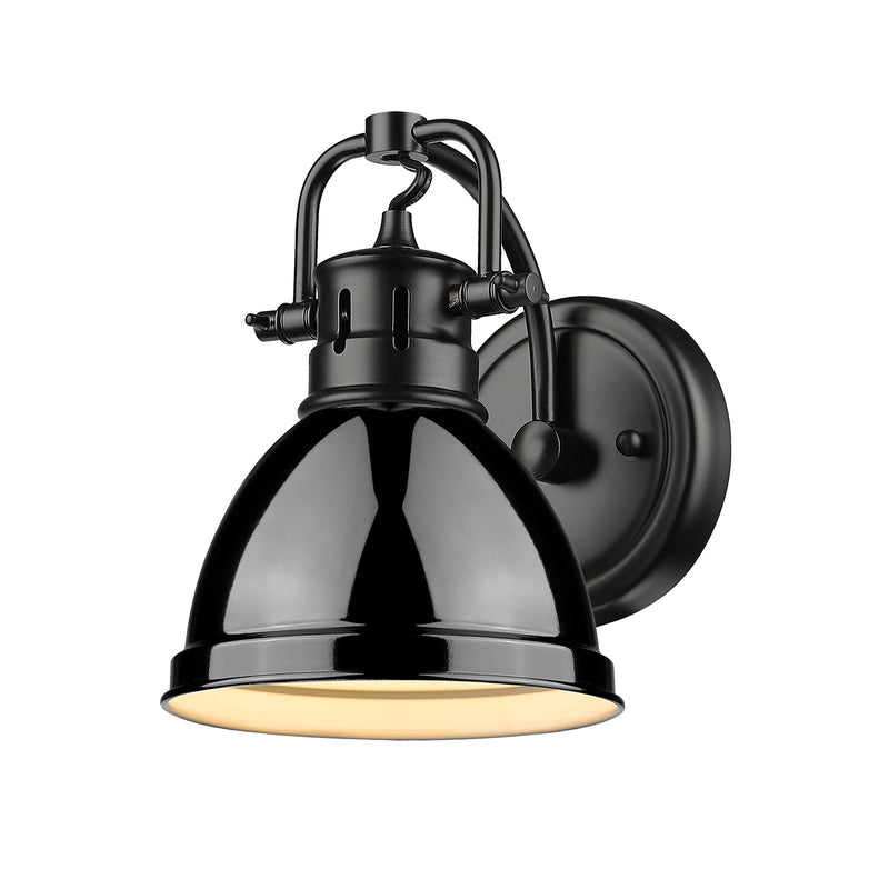 Golden 3602-BA1 BLK-BK One Light Bath Vanity, Matte Black