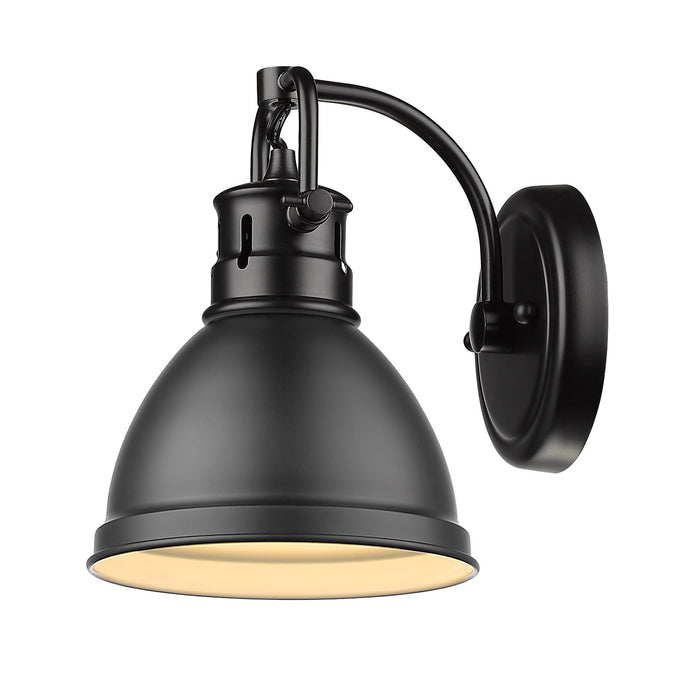 Golden 3602-BA1 BLK-BLK One Light Bath Vanity, Matte Black