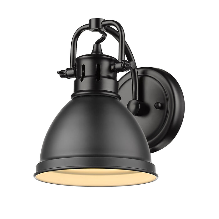 Golden 3602-BA1 BLK-BLK One Light Bath Vanity, Matte Black