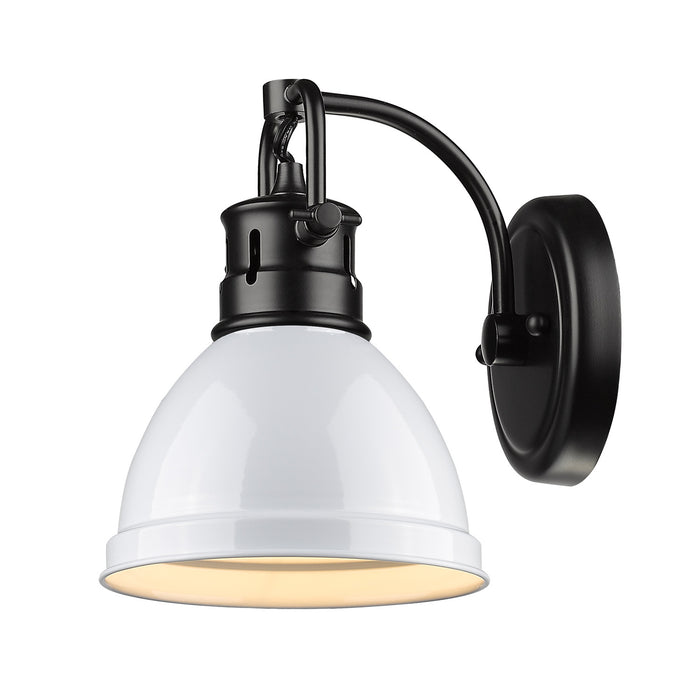 Golden 3602-BA1 BLK-WH One Light Bath Vanity, Matte Black