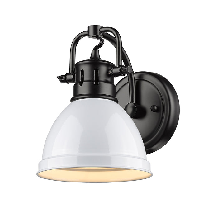 Golden 3602-BA1 BLK-WH One Light Bath Vanity, Matte Black