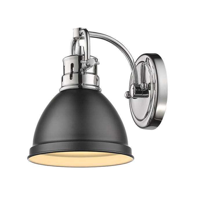 Golden 3602-BA1 CH-BLK One Light Bath Vanity, Chrome