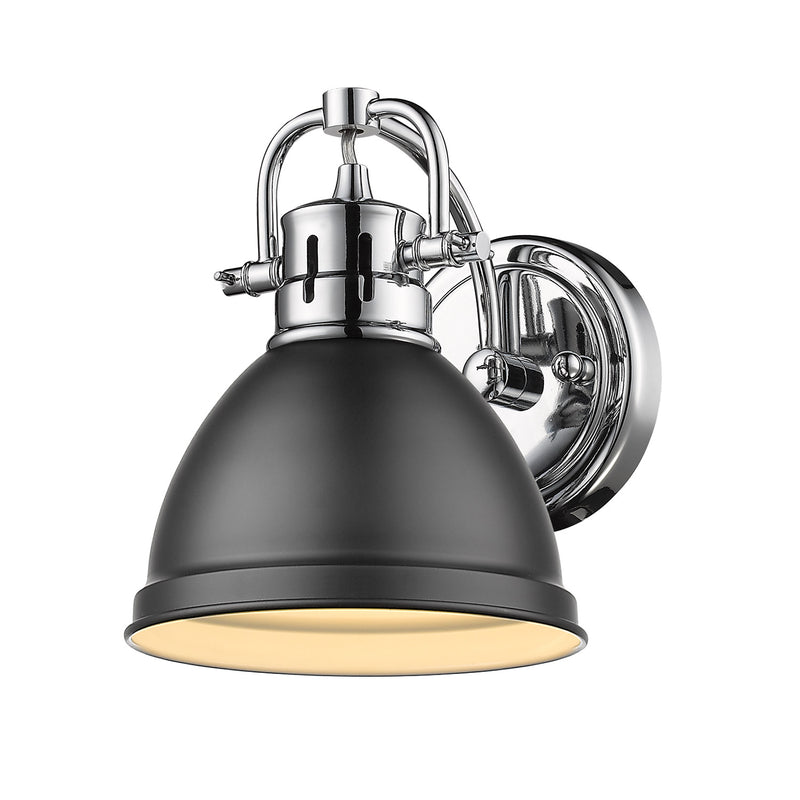 Golden 3602-BA1 CH-BLK One Light Bath Vanity, Chrome