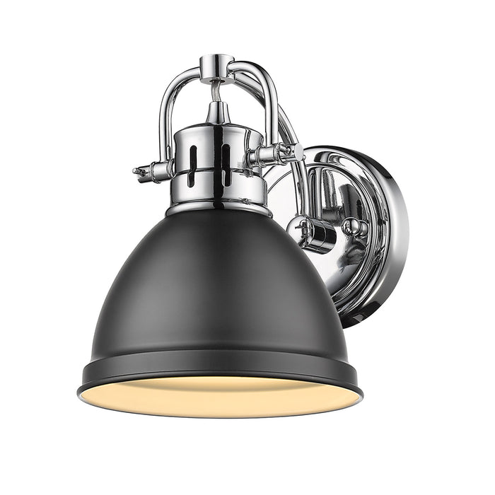 Golden 3602-BA1 CH-BLK One Light Bath Vanity, Chrome