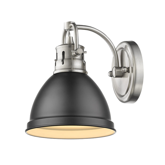 Golden 3602-BA1 PW-BLK One Light Bath Vanity, Pewter