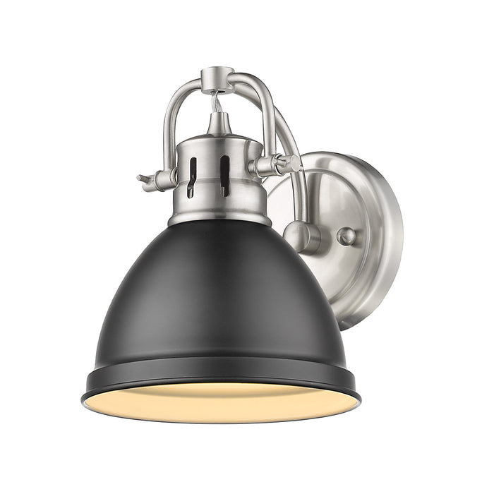 Golden 3602-BA1 PW-BLK One Light Bath Vanity, Pewter