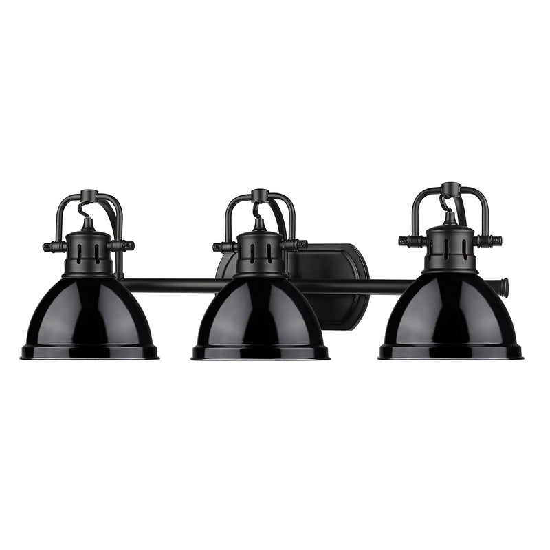 Golden 3602-BA3 BLK-BK Three Light Bath Vanity, Matte Black