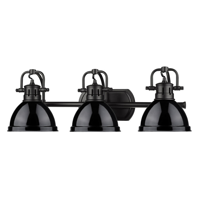 Golden 3602-BA3 BLK-BK Three Light Bath Vanity, Matte Black