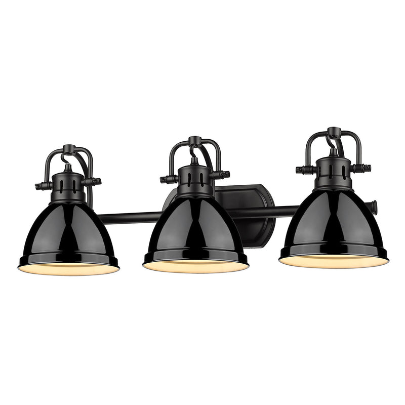 Golden 3602-BA3 BLK-BK Three Light Bath Vanity, Matte Black