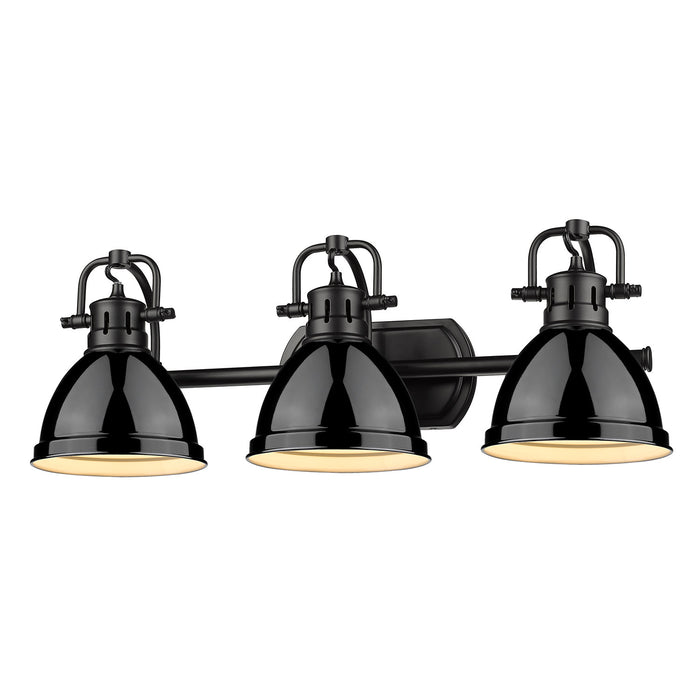 Golden 3602-BA3 BLK-BK Three Light Bath Vanity, Matte Black