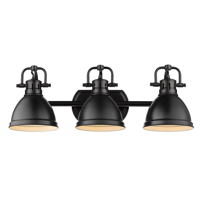 Golden 3602-BA3 BLK-BLK Three Light Bath Vanity, Matte Black
