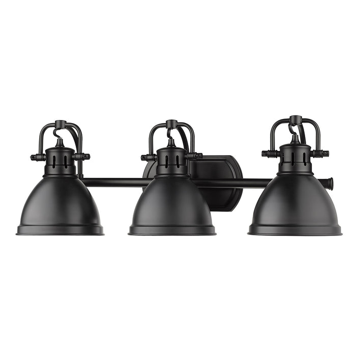 Golden 3602-BA3 BLK-BLK Three Light Bath Vanity, Matte Black