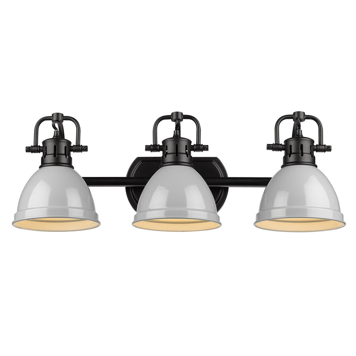 Golden 3602-BA3 BLK-GY Three Light Bath Vanity, Matte Black